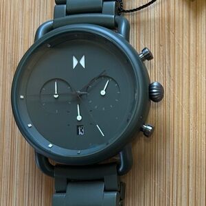 MVMT BlackTop Ceramic Watch With 47mm Camouflage Green Face